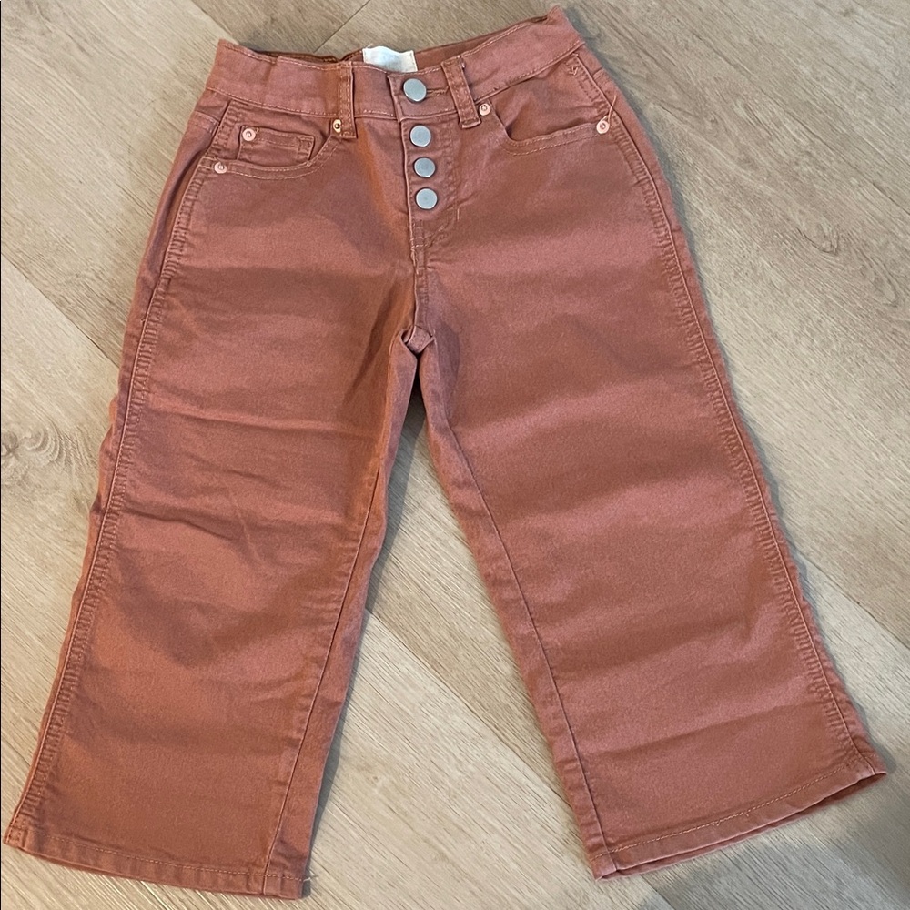 Kids' Casual Tan Wide-Leg Pants